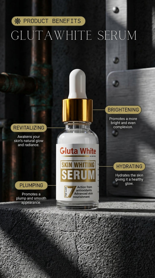 Gluta White Skin Whitening Serum with Antioxidant Formula for Advanced Skin Nourishment