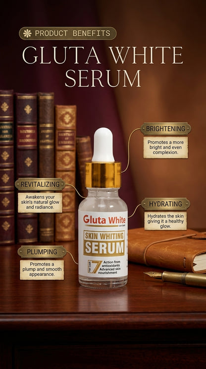 Gluta White Skin Whitening Serum with Antioxidant Formula for Advanced Skin Nourishment