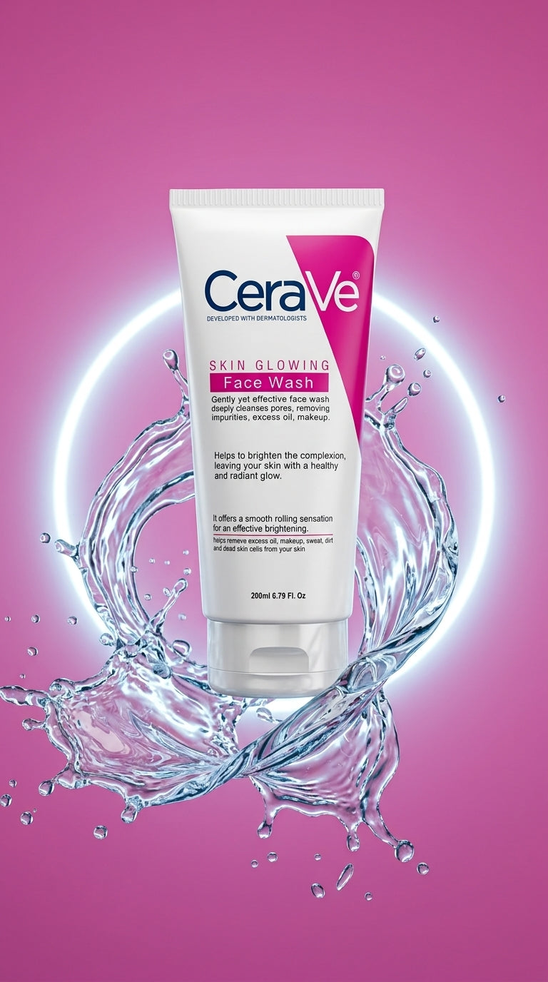 CeraVe Skin Glowing Face Wash 200ml – Gentle Daily Cleanser for Fresh & Radiant Looking Skin