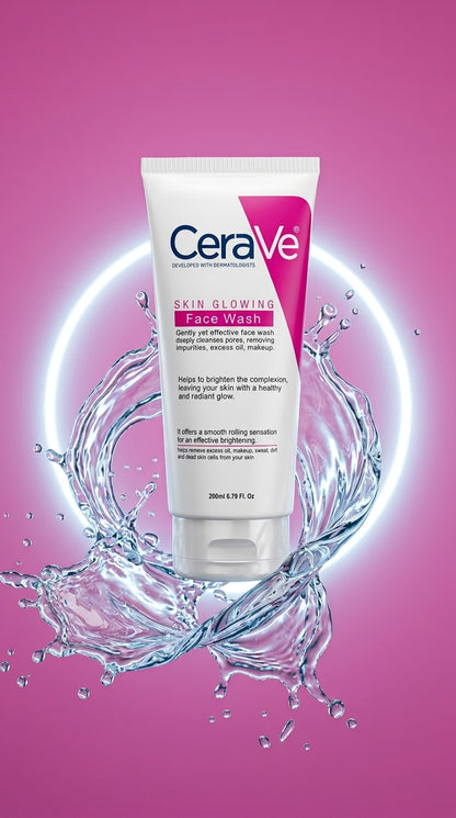 CeraVe Skin Glowing Face Wash 200ml – Gentle Daily Cleanser for Fresh & Radiant Looking Skin