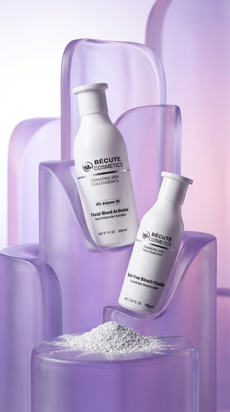 Becute Cosmetics Facial Blond Bleach Kit – Facial Blond Activator 6% Volume 20 + Dust-Free Bleach Powder