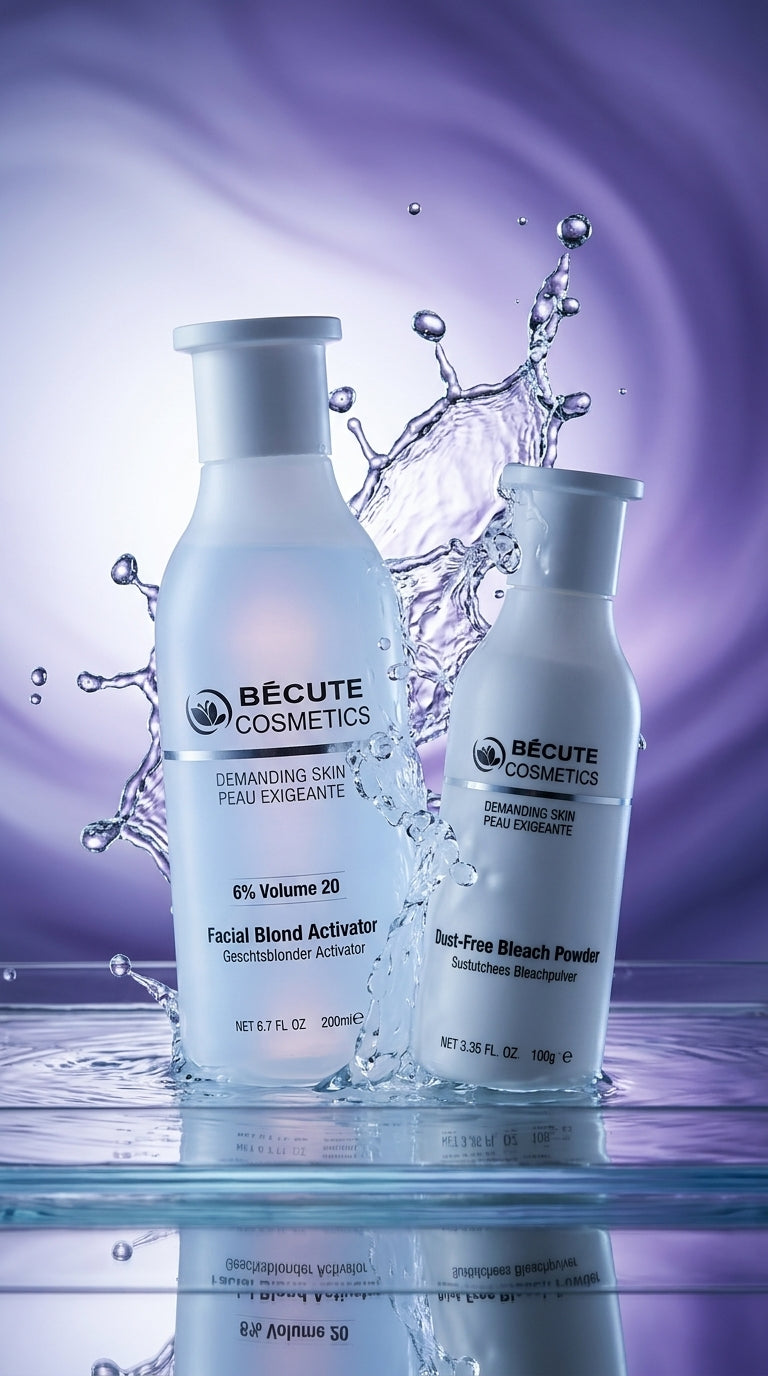 Becute Cosmetics Facial Blond Bleach Kit – Facial Blond Activator 6% Volume 20 + Dust-Free Bleach Powder