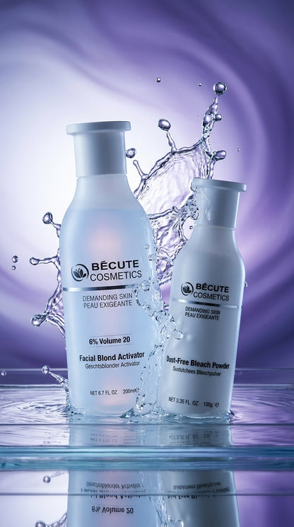 Becute Cosmetics Facial Blond Bleach Kit – Facial Blond Activator 6% Volume 20 + Dust-Free Bleach Powder