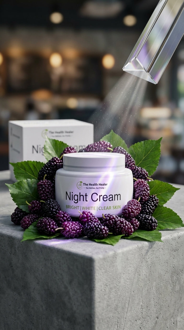 The Health Healer Night Cream – Bright, White & Clear Skin | Aloe Vera, Saffron, Mulberry & Rose Hip Oil
