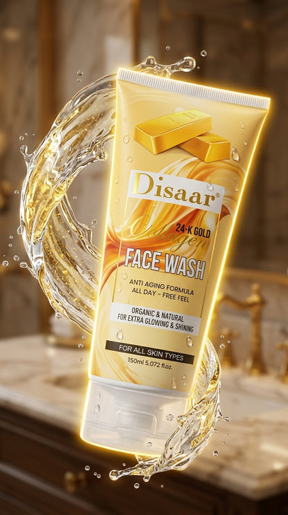 Disaar 24K Gold Face Wash 150ml – Anti-Aging Formula for Extra Glowing & Shining Skin