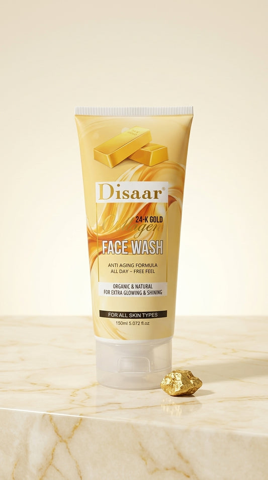 Disaar 24K Gold Face Wash 150ml – Anti-Aging Formula for Extra Glowing & Shining Skin