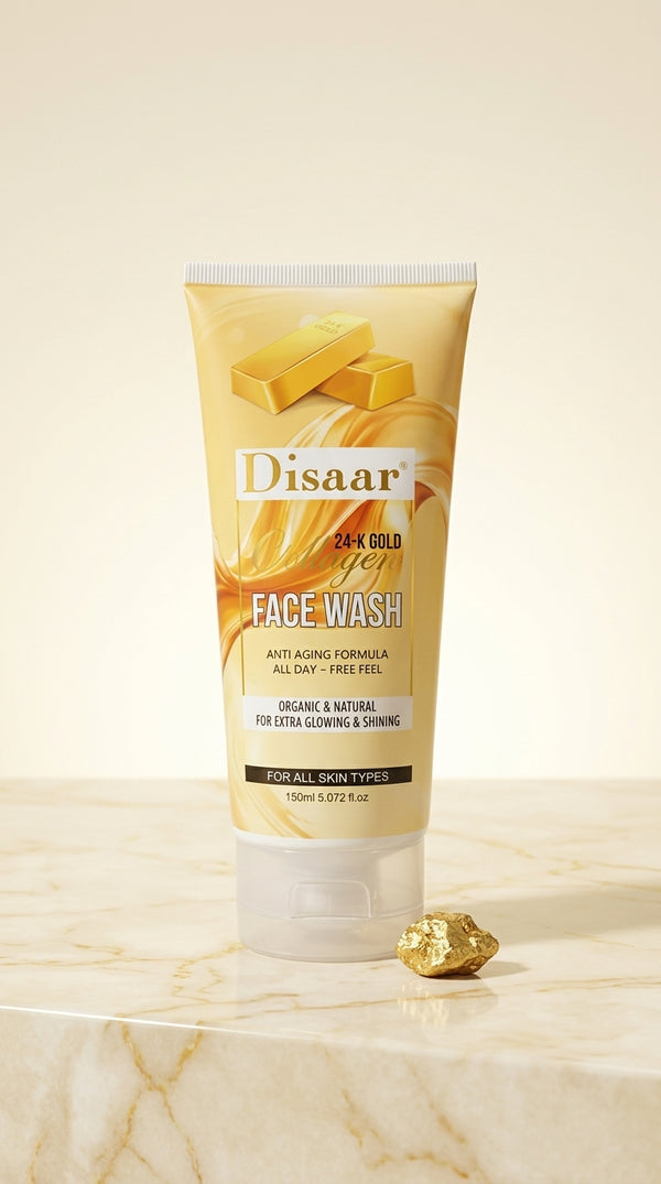 Disaar 24K Gold Face Wash 150ml – Anti-Aging Formula for Extra Glowing & Shining Skin