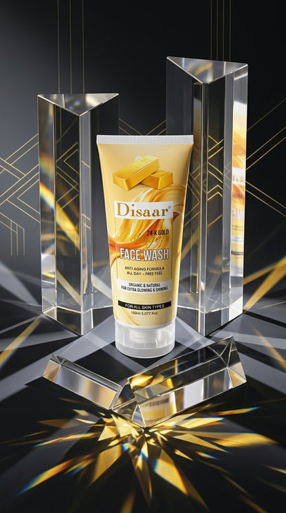 Disaar 24K Gold Face Wash 150ml – Anti-Aging Formula for Extra Glowing & Shining Skin