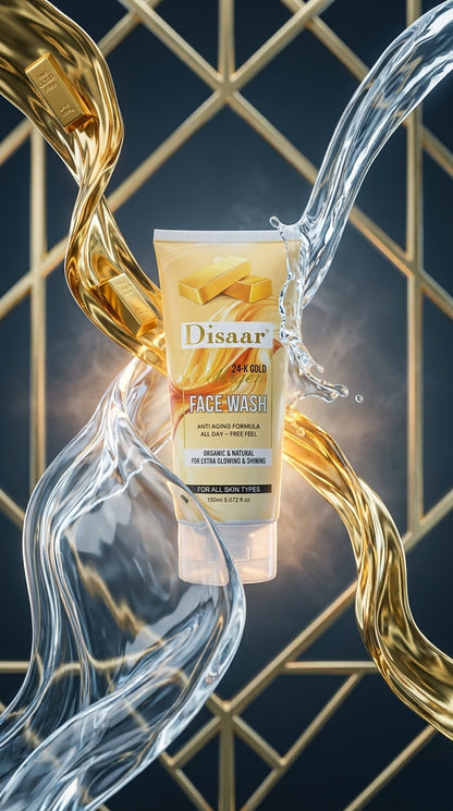 Disaar 24K Gold Face Wash 150ml – Anti-Aging Formula for Extra Glowing & Shining Skin