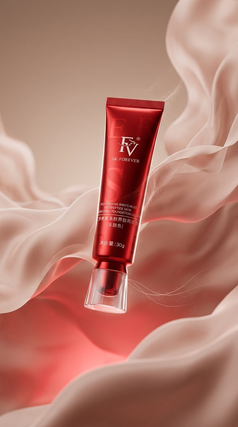 SK-FOREVER Red Ginseng Bird’s Nest Polypeptide Skin Nourishing Liquid Foundation 30g – Natural Finish
