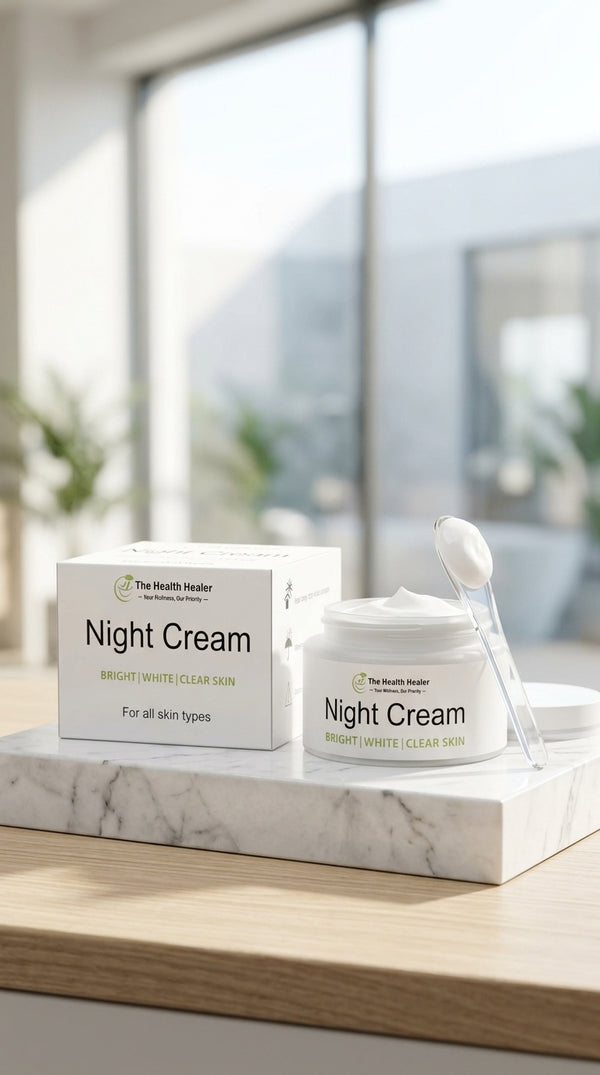 The Health Healer Night Cream – Bright, White & Clear Skin | Aloe Vera, Saffron, Mulberry & Rose Hip Oil
