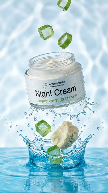 The Health Healer Night Cream – Bright, White & Clear Skin | Aloe Vera, Saffron, Mulberry & Rose Hip Oil