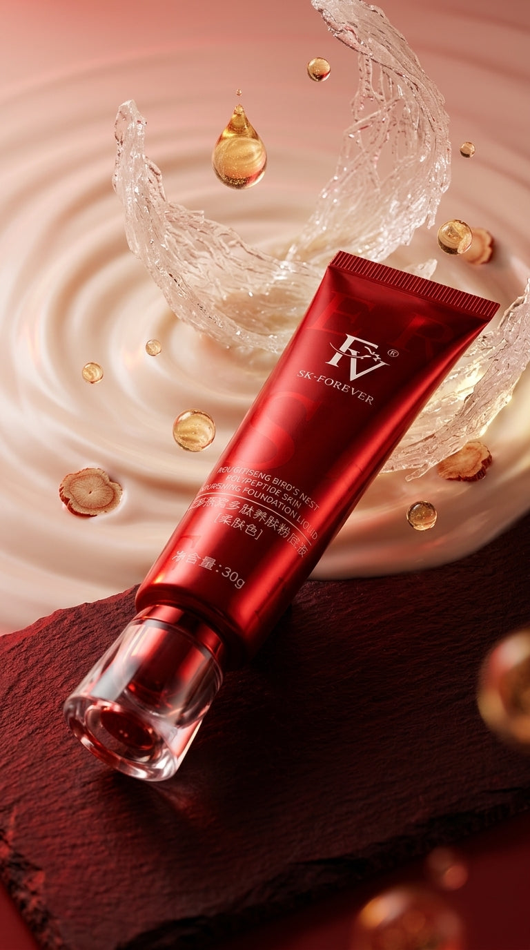 SK-FOREVER Red Ginseng Bird’s Nest Polypeptide Skin Nourishing Liquid Foundation 30g – Natural Finish