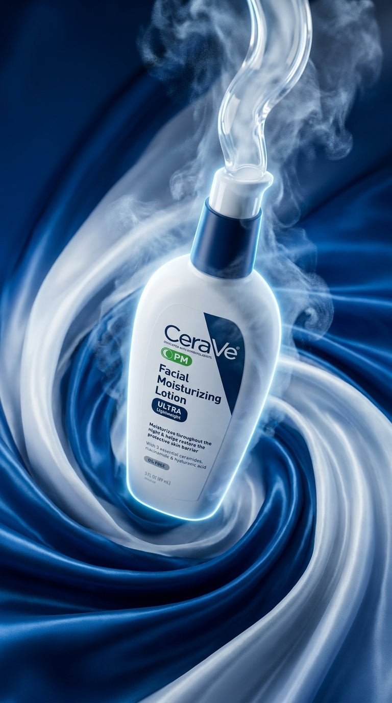 CeraVe PM Facial Moisturizing Lotion Ultra Lightweight 89ml – With Ceramides, Niacinamide & Hyaluronic Acid