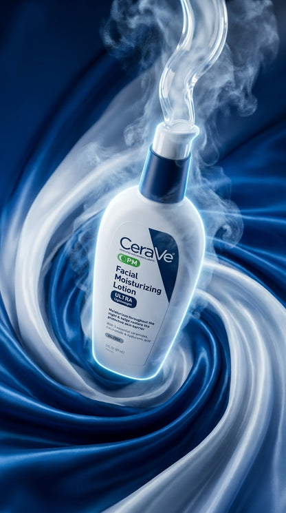 CeraVe PM Facial Moisturizing Lotion Ultra Lightweight 89ml – With Ceramides, Niacinamide & Hyaluronic Acid