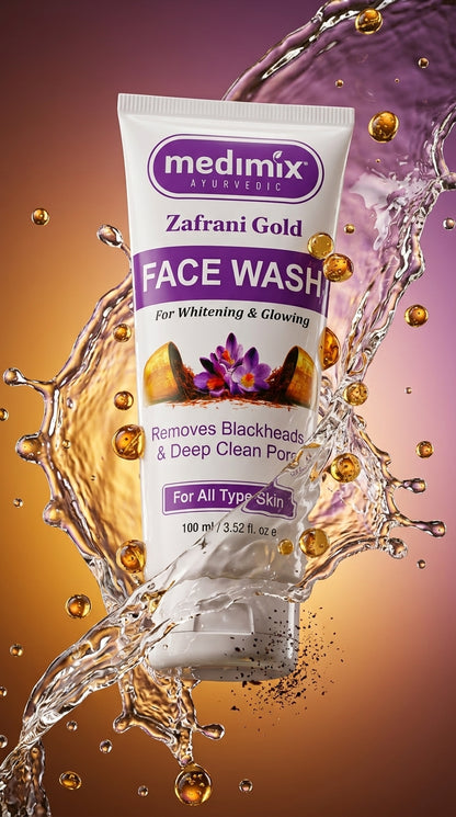 Medimix Zafrani Gold Face Wash for All Skin Types | 100ml