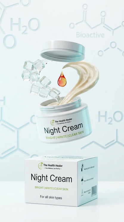 The Health Healer Night Cream – Bright, White & Clear Skin | Aloe Vera, Saffron, Mulberry & Rose Hip Oil