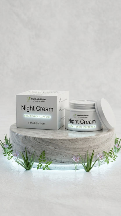 The Health Healer Night Cream – Bright, White & Clear Skin | Aloe Vera, Saffron, Mulberry & Rose Hip Oil