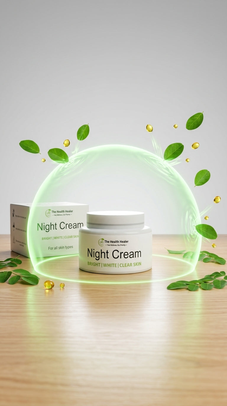 The Health Healer Night Cream – Bright, White & Clear Skin | Aloe Vera, Saffron, Mulberry & Rose Hip Oil