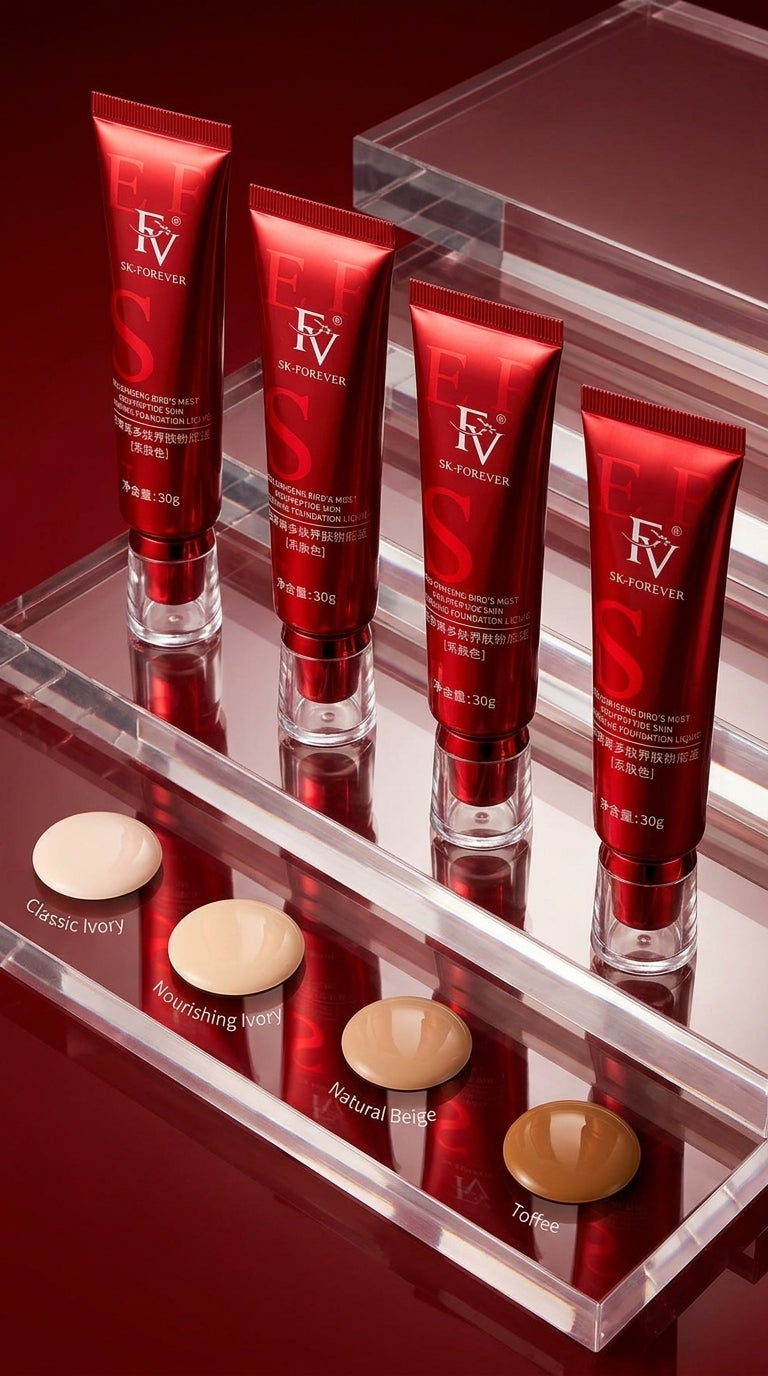 SK-FOREVER Red Ginseng Bird’s Nest Polypeptide Skin Nourishing Liquid Foundation 30g – Natural Finish