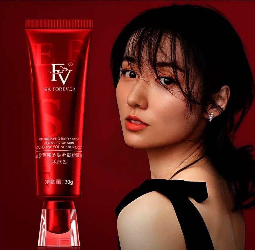 SK-FOREVER Red Ginseng Bird’s Nest Polypeptide Skin Nourishing Liquid Foundation 30g – Natural Finish