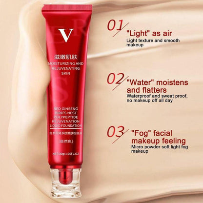 SK-FOREVER Red Ginseng Bird’s Nest Polypeptide Skin Nourishing Liquid Foundation 30g – Natural Finish